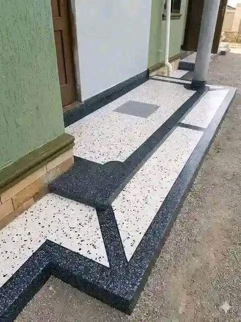 Black & White Terrazzo Porch